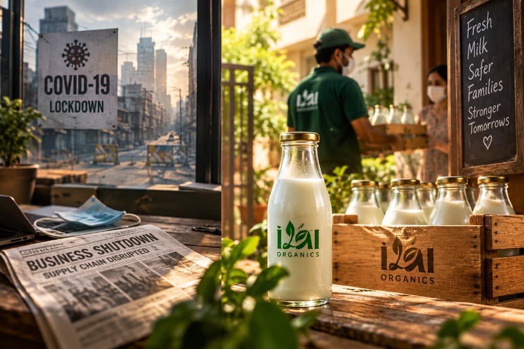 Fresh farm milk in reusable glass bottle delivery venture during lockdown
